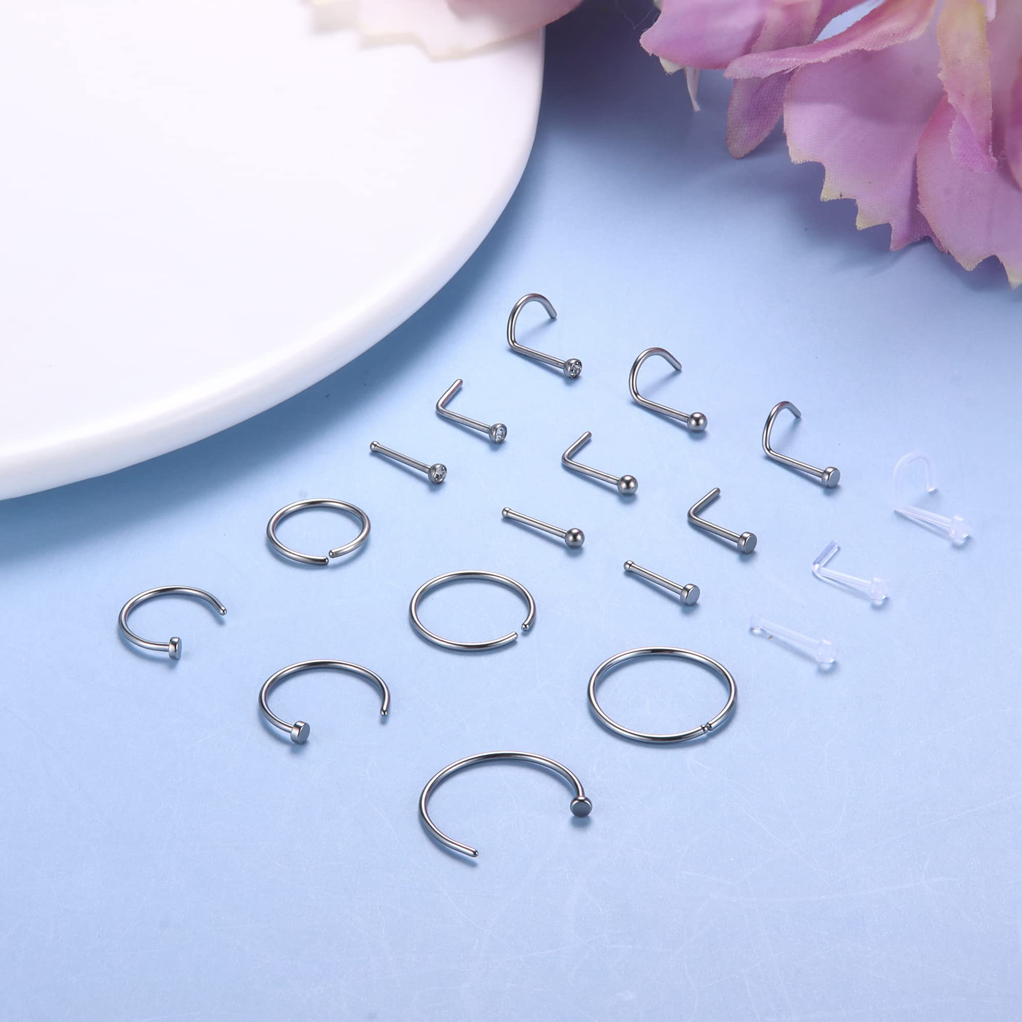 1PCS Hypoallergenic Nose Ring  - Body Jewelry For Sensitive Skin avaliação e preço