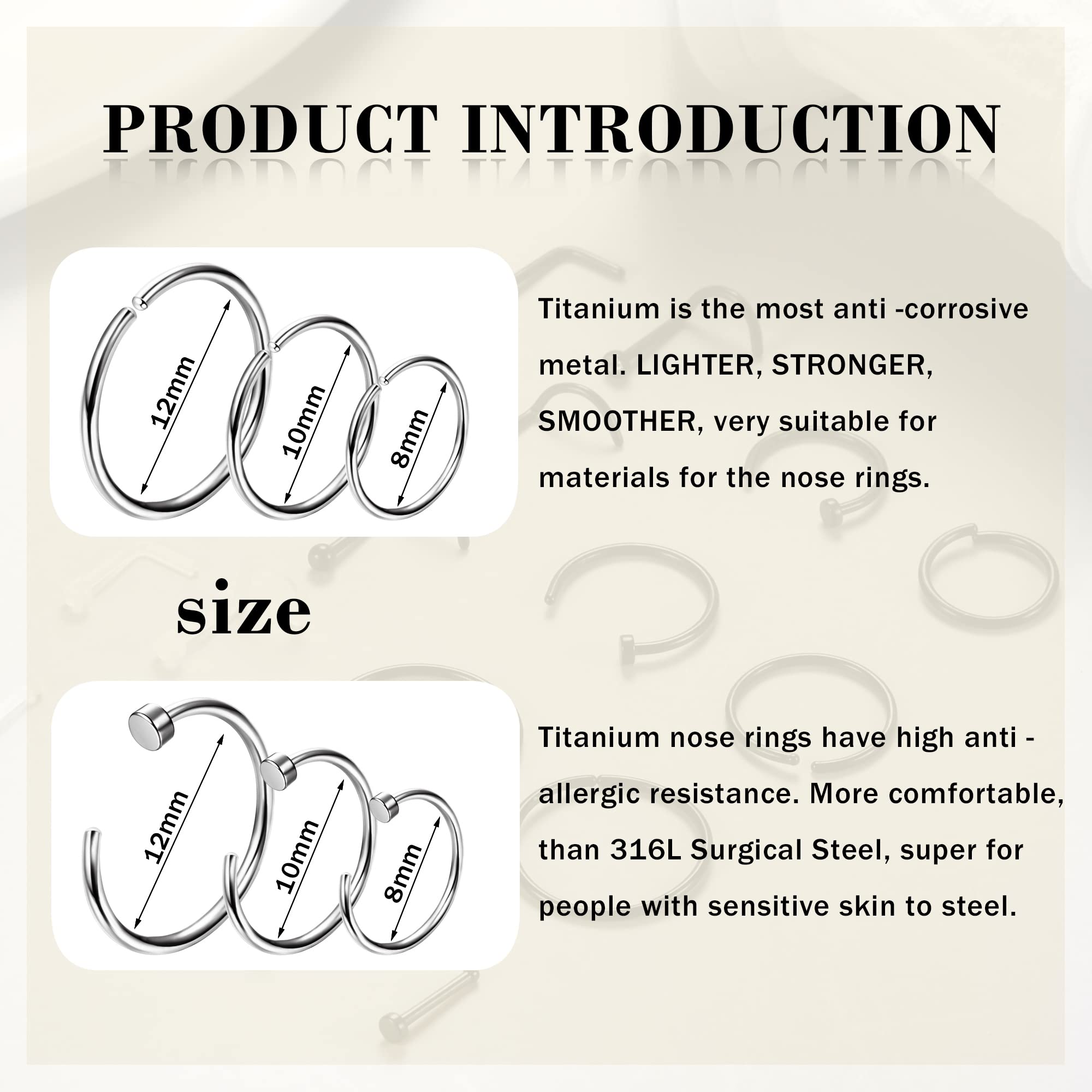 1PCS Hypoallergenic Nose Ring  - Body Jewelry For Sensitive Skin avaliação e preço