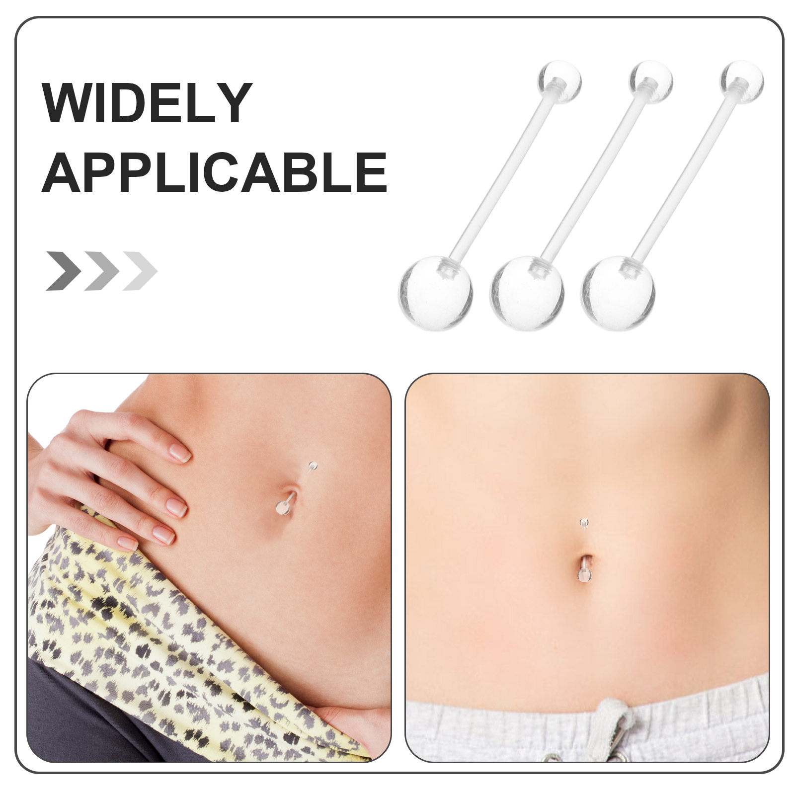 16Pcs Invisible Belly Button R - Body Jewelry For Sensitive Skin avaliação e preço