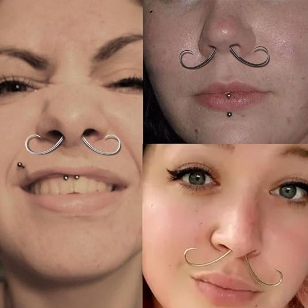 Piercing Jewelry Mustache Sept - Body Jewelry Nose Ring avaliação e preço