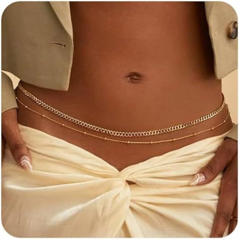 Waterproof Waist Chains for Wo - Body Jewelry Gold Plated avaliação e preço