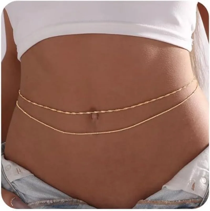 Waterproof Waist Chains for Wo - Body Jewelry Gold Plated avaliação e preço