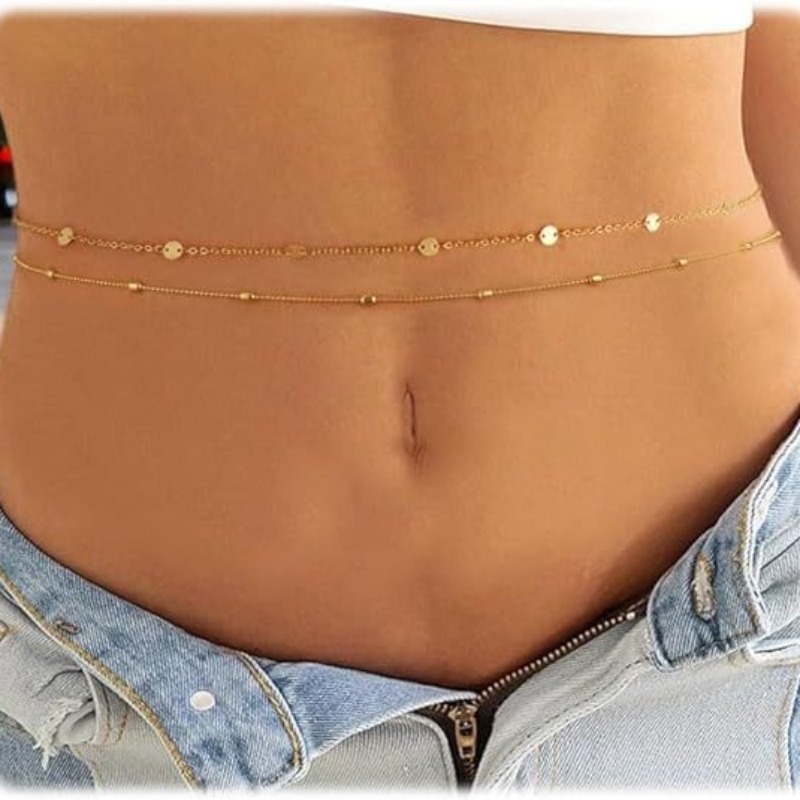 Waterproof Waist Chains for Wo - Body Jewelry Gold Plated avaliação e preço