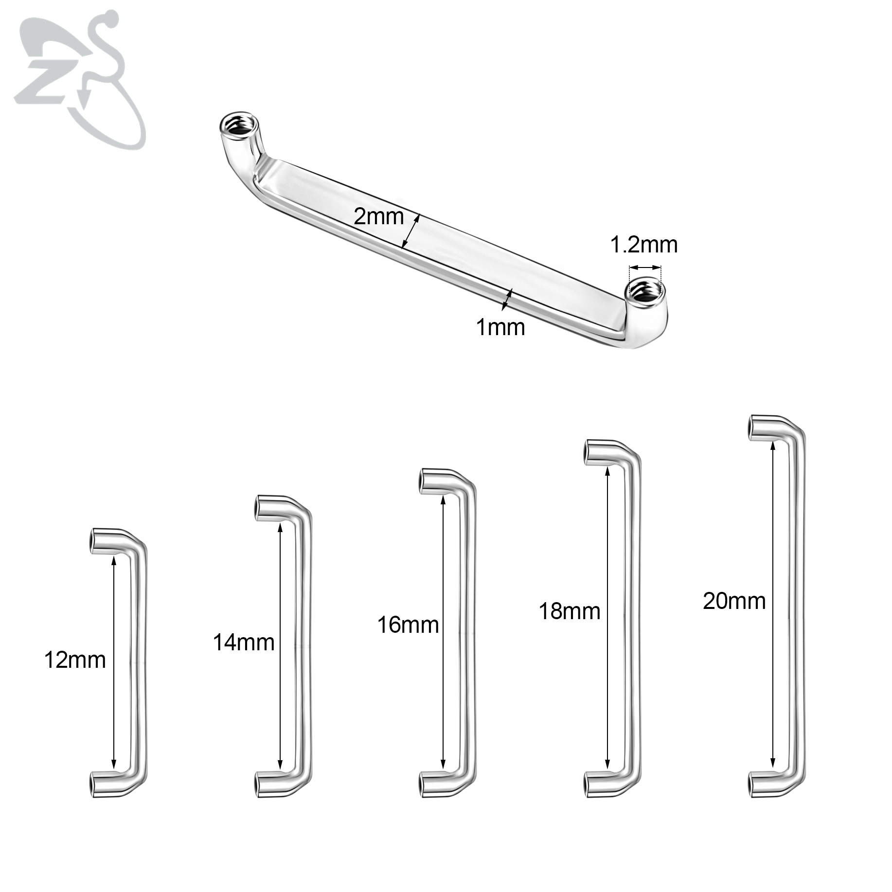 ZS 1PC 16G G23 Titanium Vertic - Body Jewelry Dermal avaliação e preço
