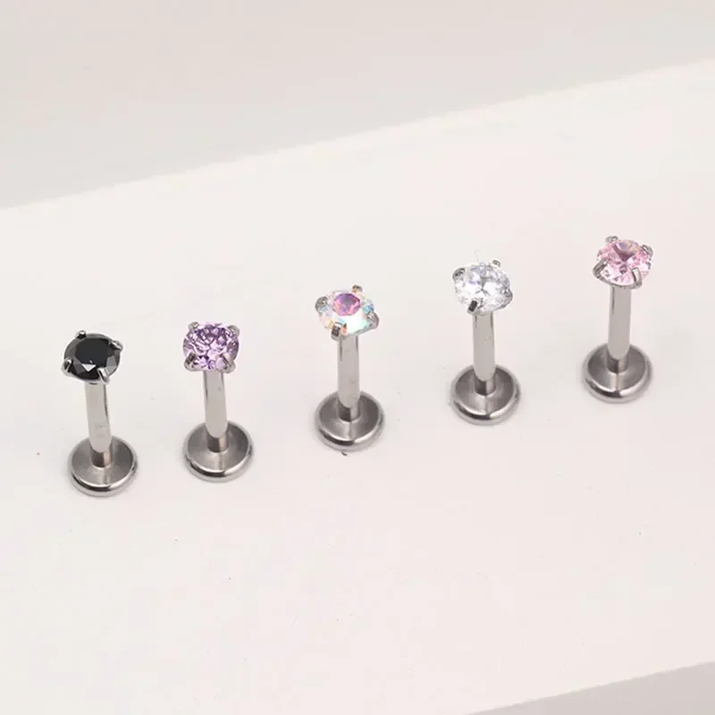 1Pcs G23 Titanium Piercing CZ  - Zoor Body Jewelry avaliação e preço