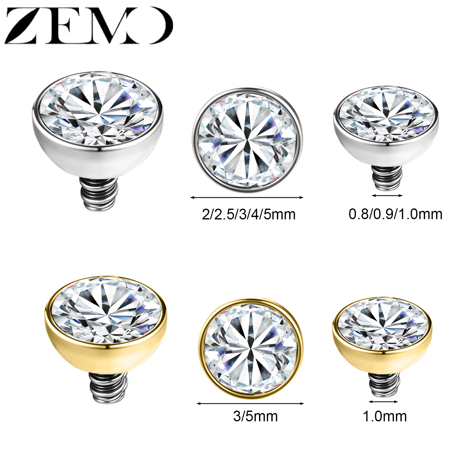 ZEMO 1-2pcs/lot Stainless Stee - Body Jewelry Dermal avaliação e preço