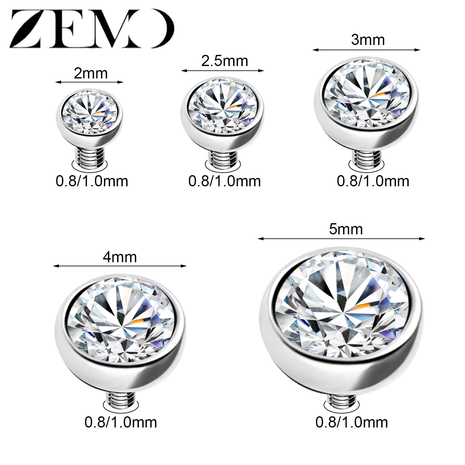 ZEMO 1-2pcs/lot Stainless Stee - Body Jewelry Dermal avaliação e preço