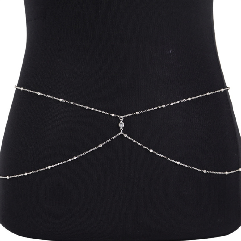 Clear Rhinestone Beaded Belly  - Body Jewelry Online avaliação e preço