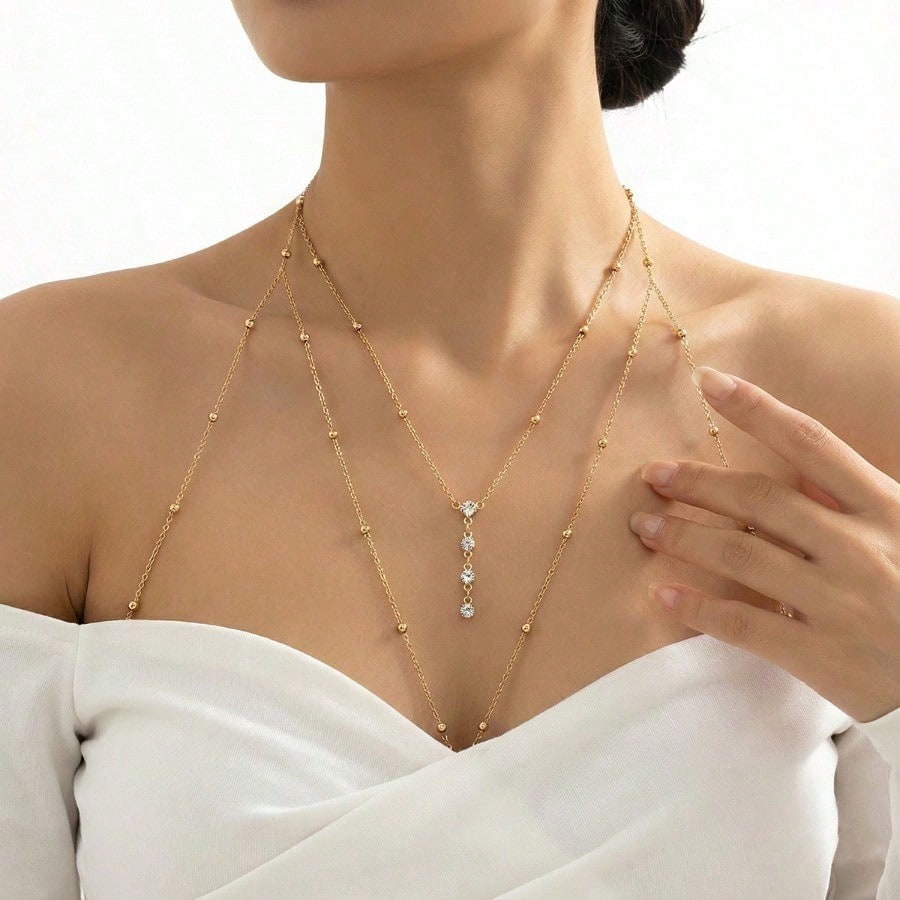1pc Sparkling Diamond Body Cha - Body Jewelry Chest avaliação e preço