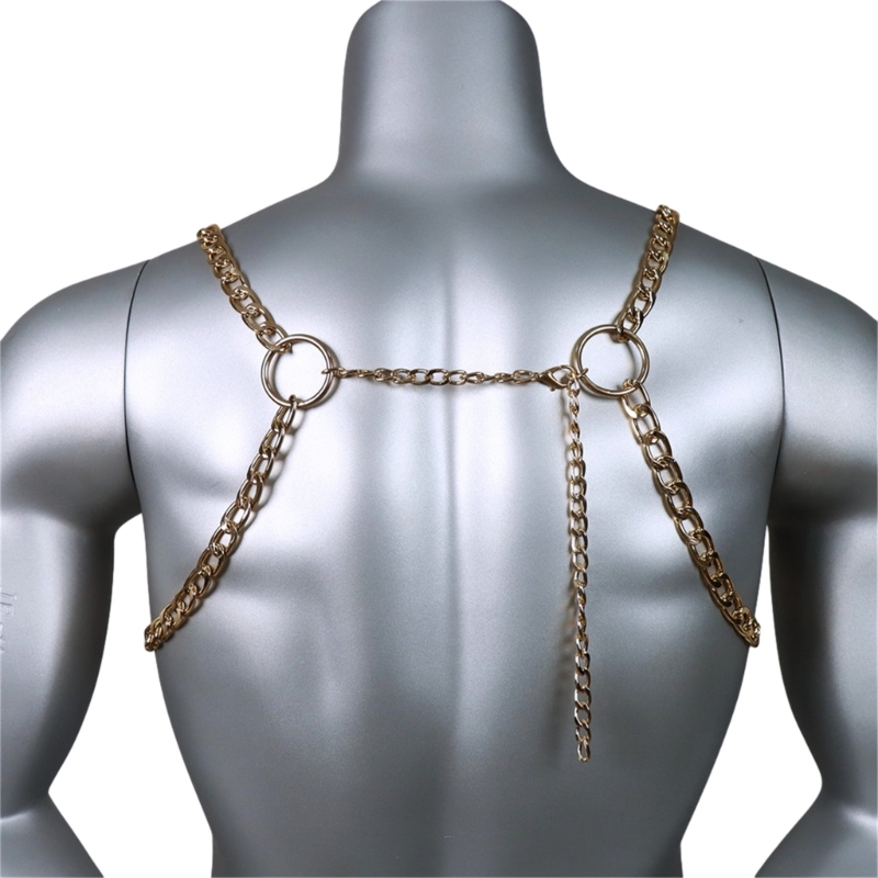 Men's Sexy Metal Body Chest Ch - Body Jewelry Chest avaliação e preço