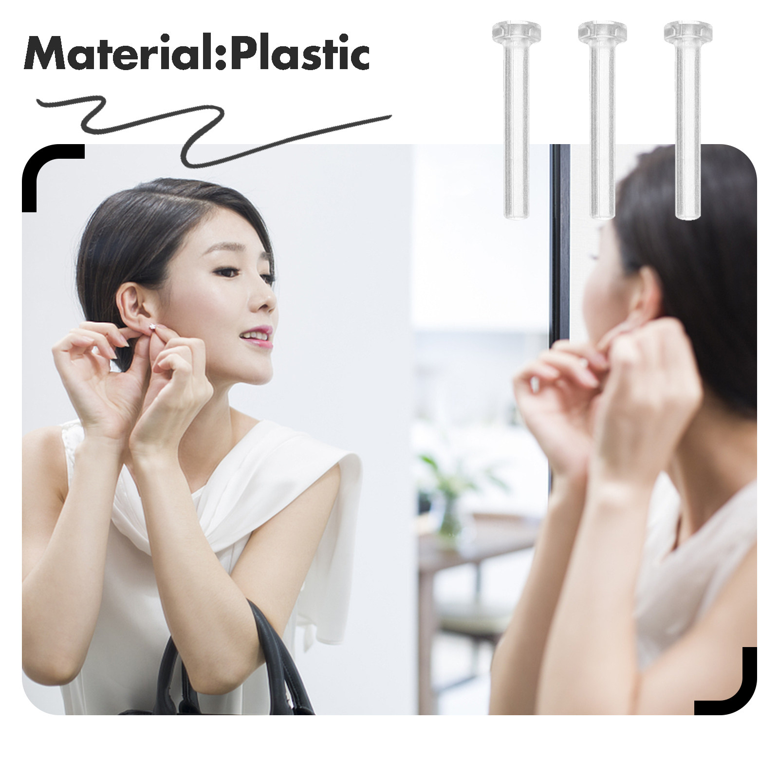 50Pcs Earring Pin Sleeves High - Body Jewelry For Sensitive Skin avaliação e preço