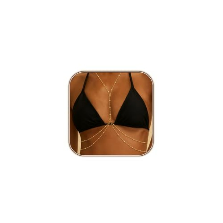 HERIER 14K Gold Plated Body Ch - Body Jewelry Gold Plated avaliação e preço