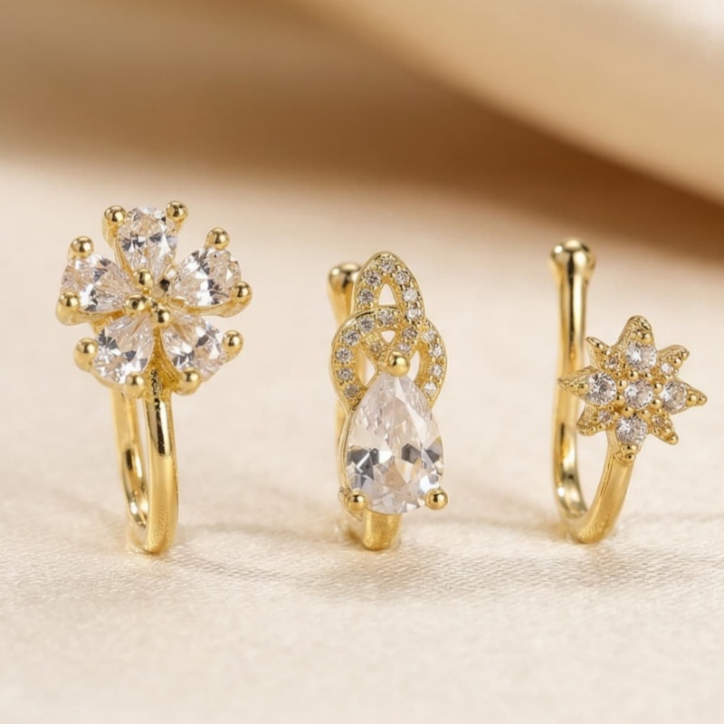 3-piece French style minimalis - Body Jewelry Nose Ring avaliação e preço