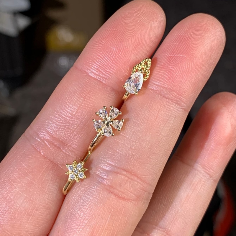 3-piece French style minimalis - Body Jewelry Nose Ring avaliação e preço