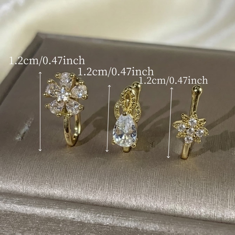 3-piece French style minimalis - Body Jewelry Nose Ring avaliação e preço