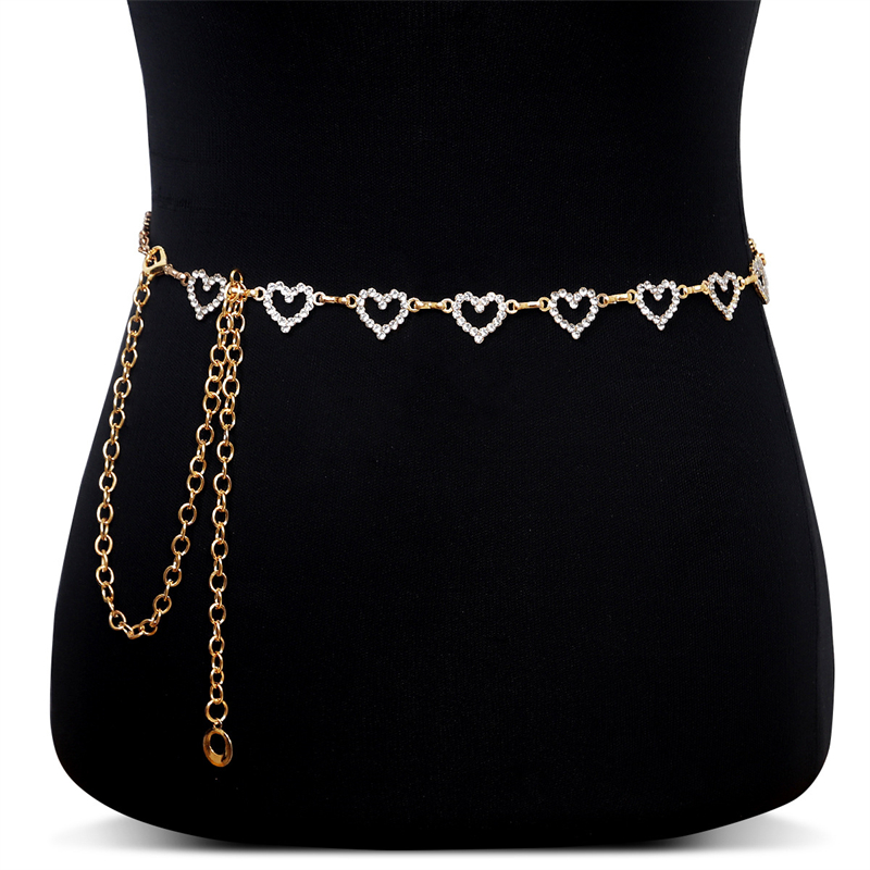 Fashion Rhinestone Heart Waist - Body Jewelry Chest avaliação e preço