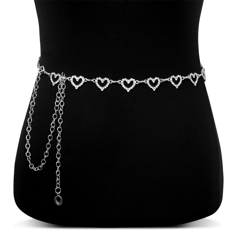 Fashion Rhinestone Heart Waist - Body Jewelry Chest avaliação e preço