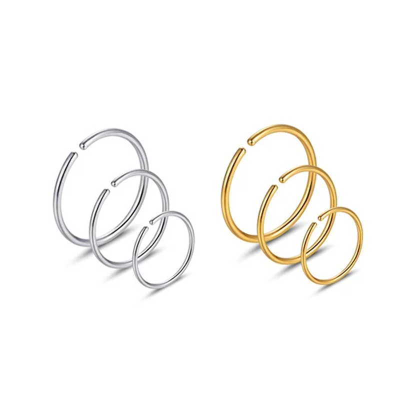 6pcs/lot Hypoallergenic Nose R - Body Jewelry Nose Ring avaliação e preço