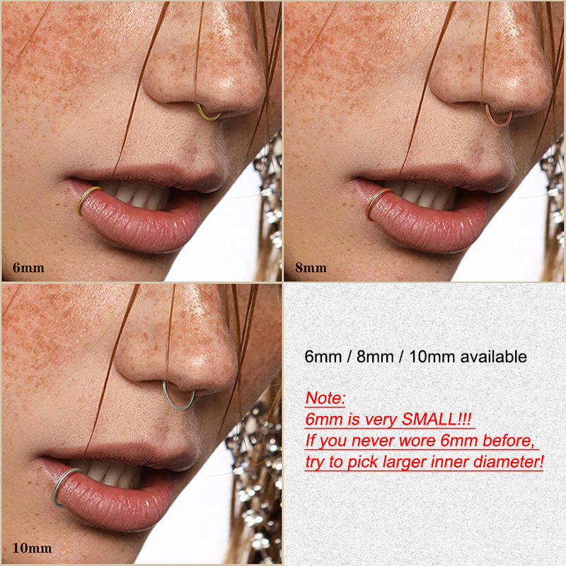 6pcs/lot Hypoallergenic Nose R - Body Jewelry Nose Ring avaliação e preço