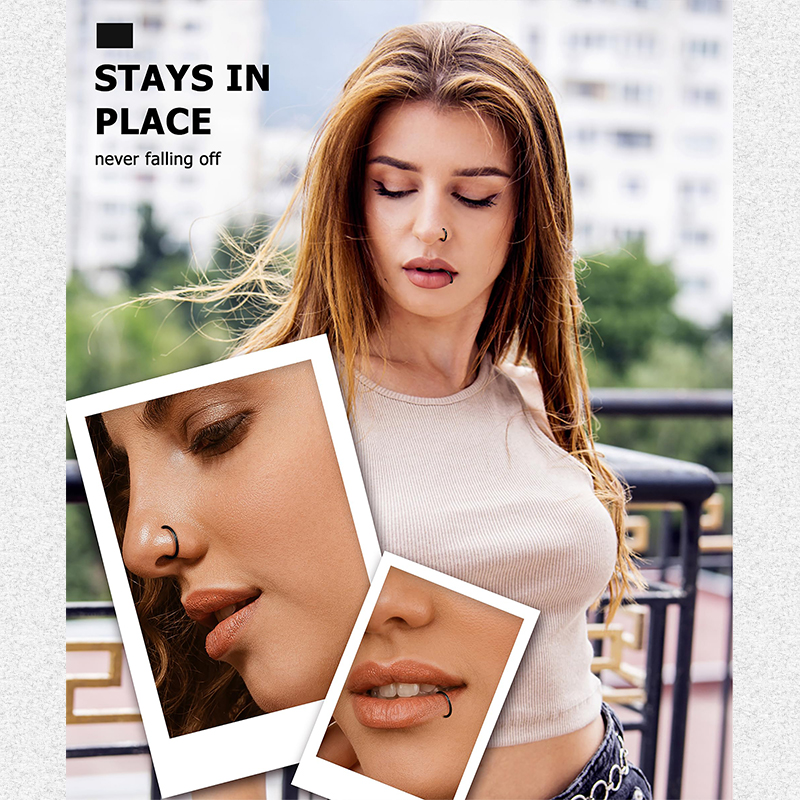 6pcs/lot Hypoallergenic Nose R - Body Jewelry Nose Ring avaliação e preço
