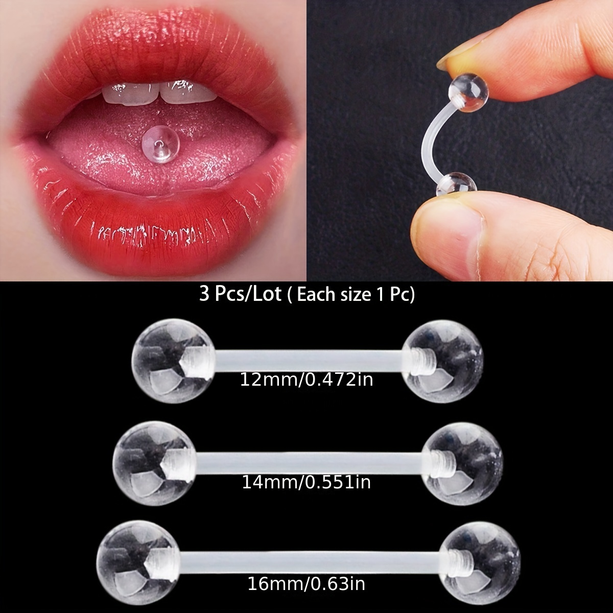 3pcs/Set (Each Size 1pc) Soft  - Body Jewelry Store avaliação e preço