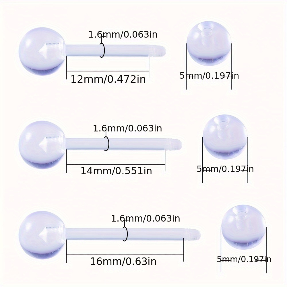 3pcs/Set (Each Size 1pc) Soft  - Body Jewelry Store avaliação e preço