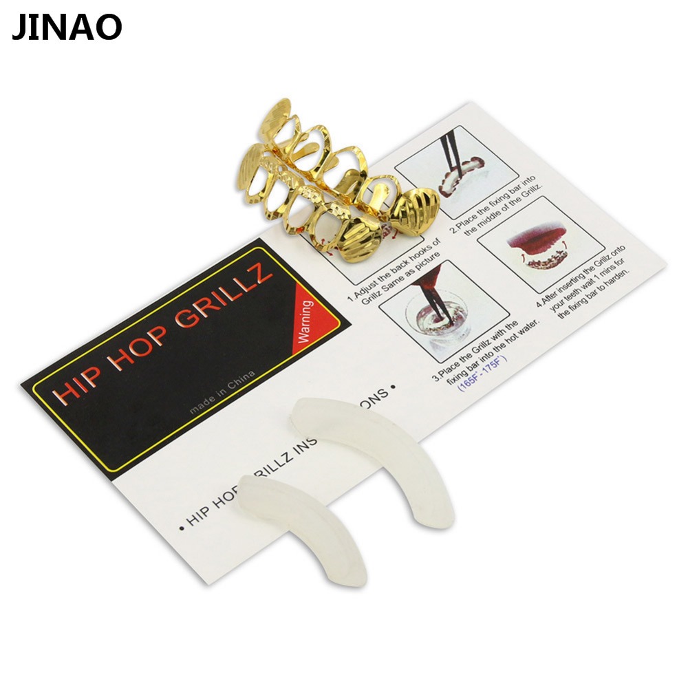 JINAO New Fit D-Cut Grillz Set - Body Jewelry Gold Plated avaliação e preço
