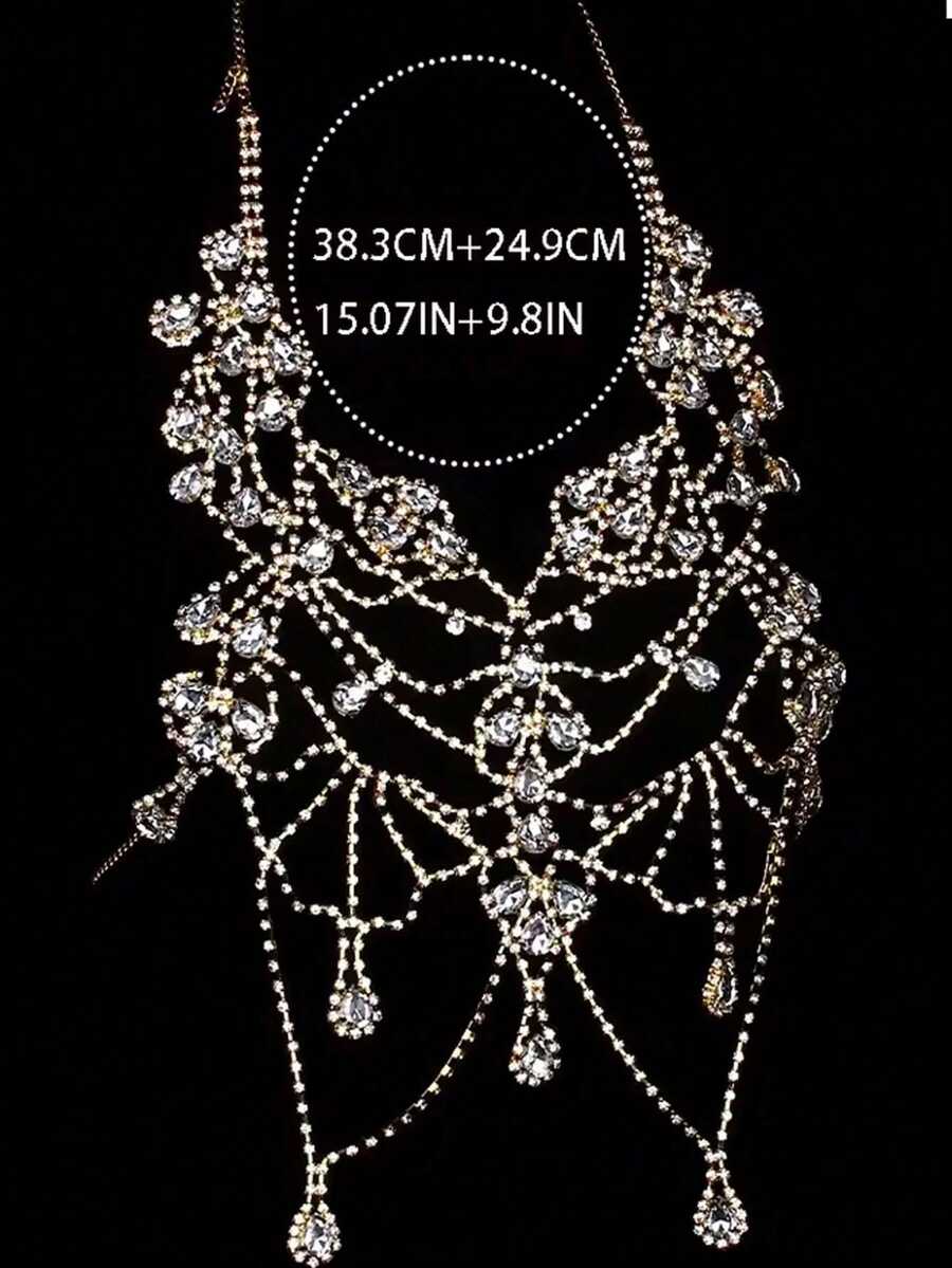 Rhinestone Body Chain Bra Neck - Body Jewelry Bra avaliação e preço