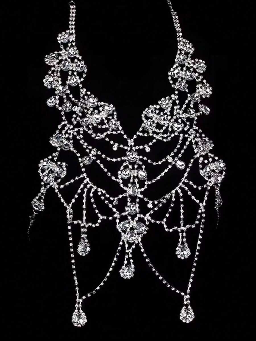 Rhinestone Body Chain Bra Neck - Body Jewelry Bra avaliação e preço