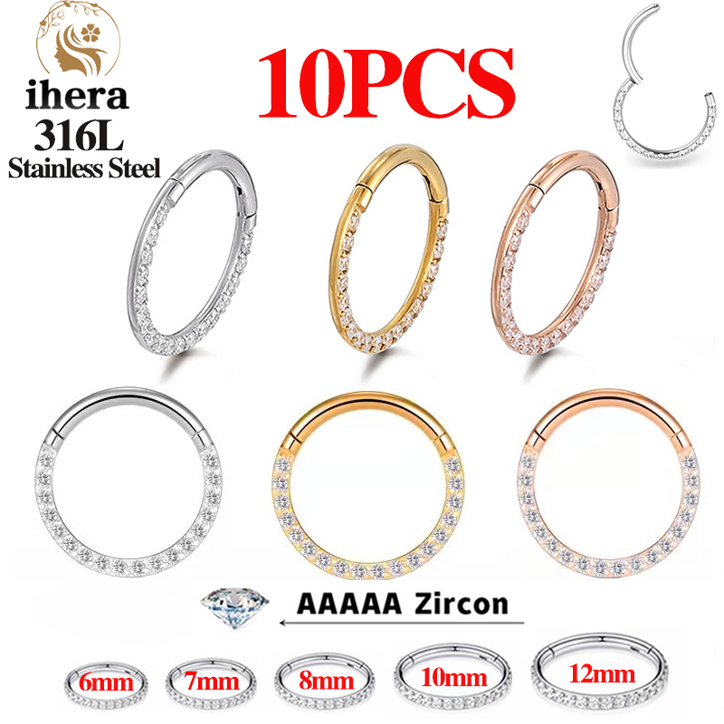 1/10PCS Stainless Steel Nose R - Body Jewelry Nose Ring avaliação e preço