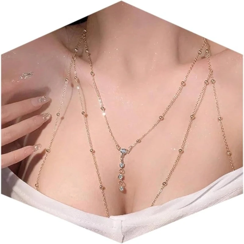 Women's sexy multi-layer neckl - Body Jewelry Chest avaliação e preço