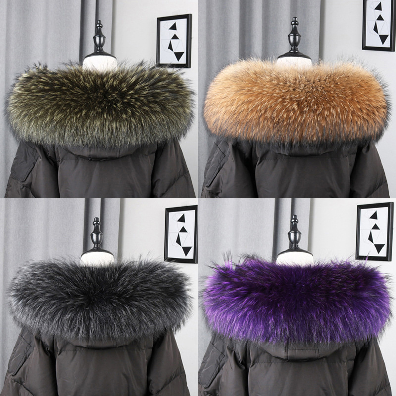 100% Real Fur Collar Coat Wint - Body Jewelry Luxury avaliação e preço