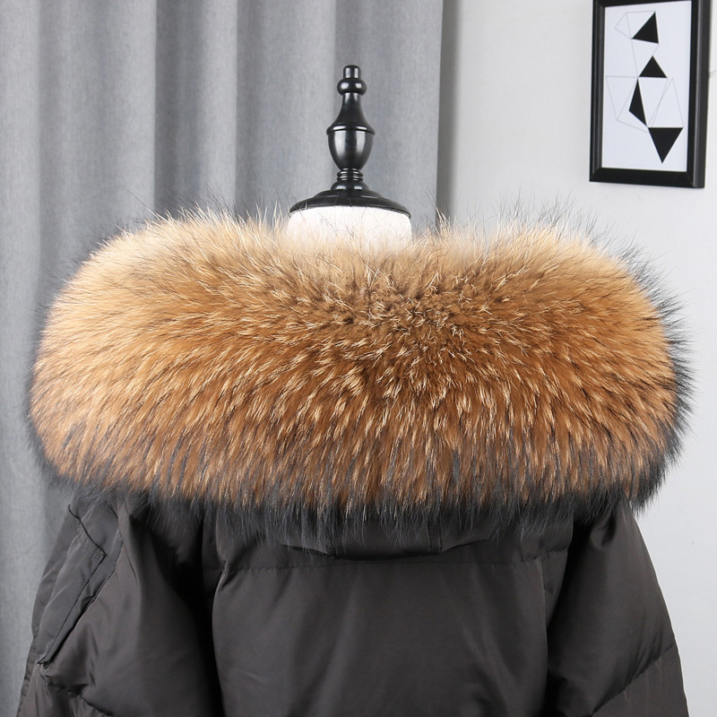 100% Real Fur Collar Coat Wint - Body Jewelry Luxury avaliação e preço
