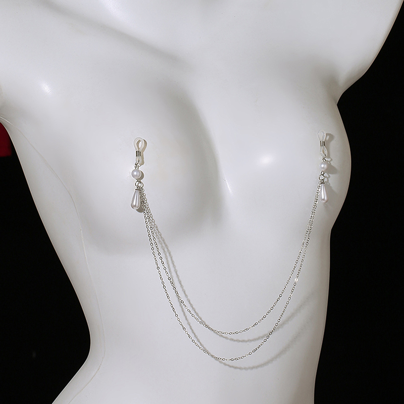 Sexy Metal Pearl Tassel Chest  - Body Jewelry Charms avaliação e preço