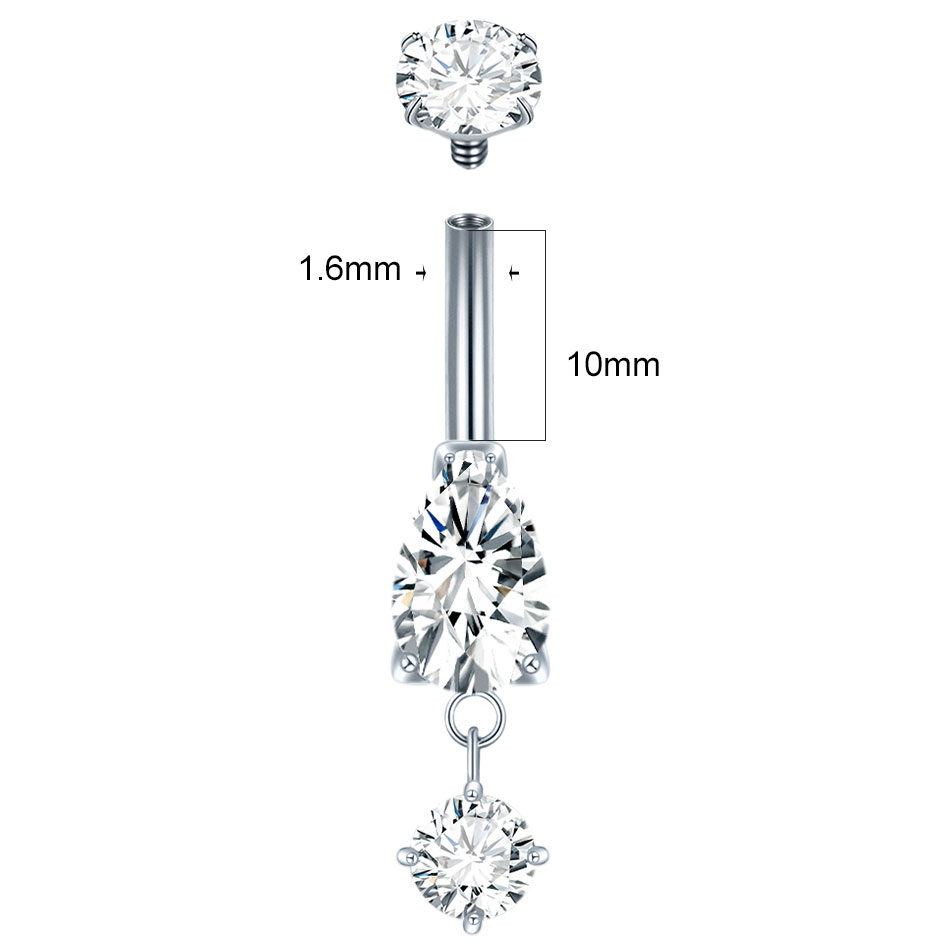 1/5PCS Titanium Crystal Zircon - Zoor Body Jewelry avaliação e preço