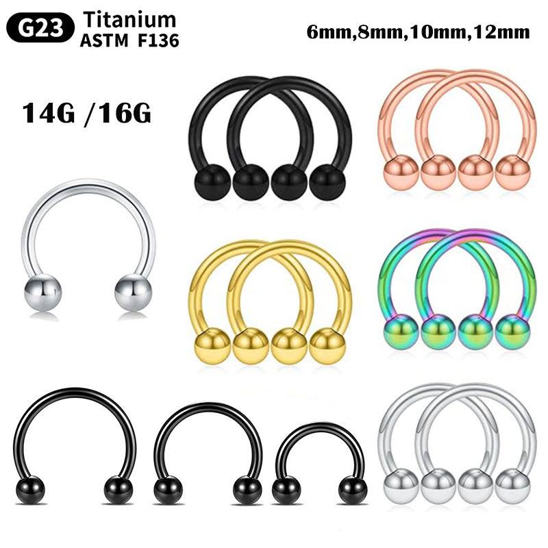 1/5Pcs Titanium Horseshoe Sept - Zoor Body Jewelry avaliação e preço