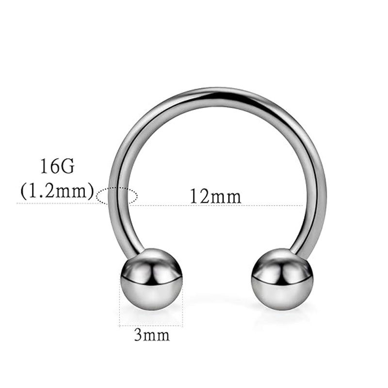 1/5Pcs Titanium Horseshoe Sept - Zoor Body Jewelry avaliação e preço