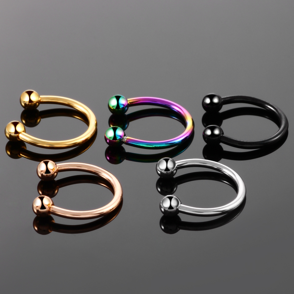 1/5Pcs Titanium Horseshoe Sept - Zoor Body Jewelry avaliação e preço