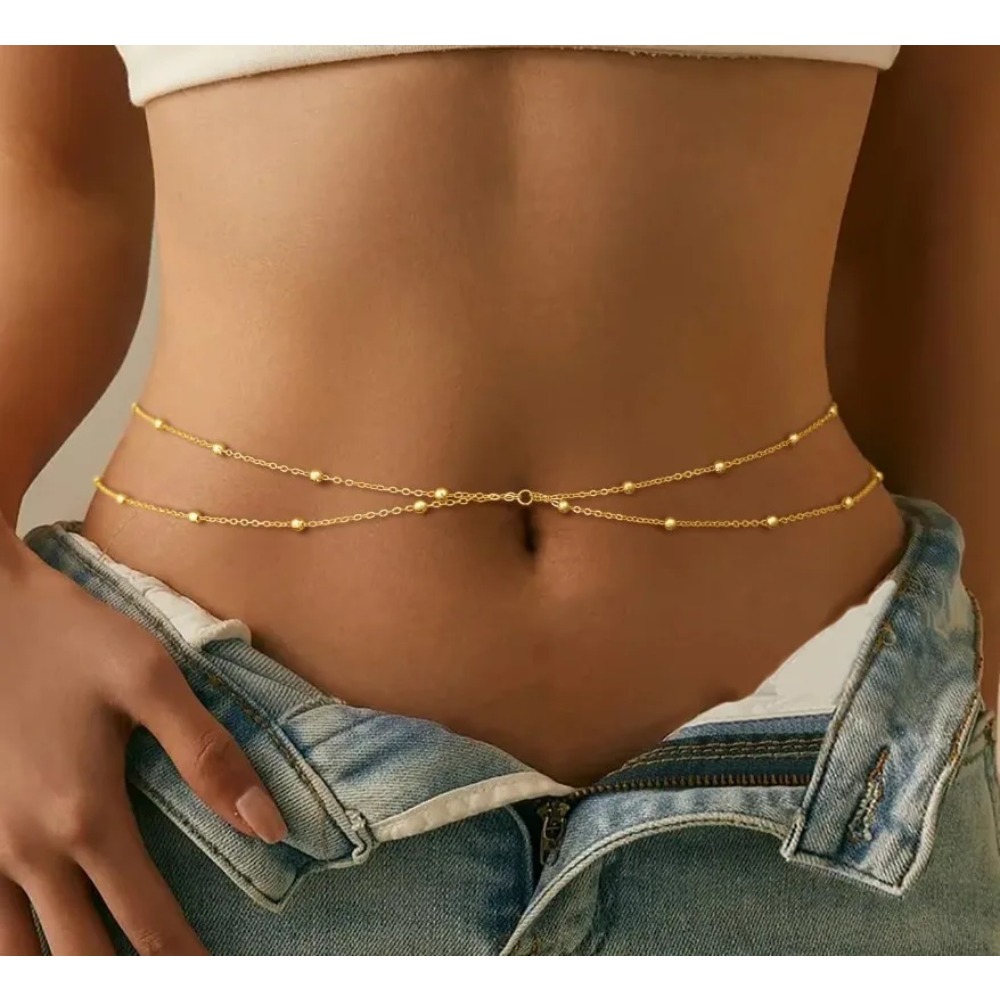Waist Chain for Women Waterpro - Body Jewelry Gold Plated avaliação e preço