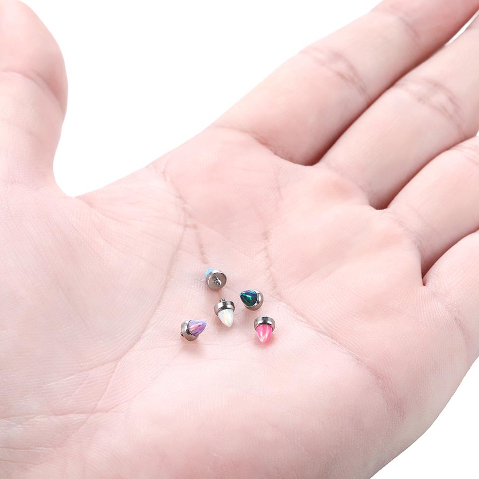 1PC Titanium Claw Set Opal Bul - Body Jewelry Dermal avaliação e preço
