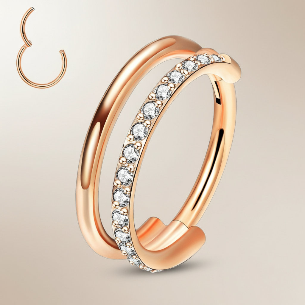 G23 Titanium Nose Ring With Zi - Body Jewelry For Sensitive Skin avaliação e preço