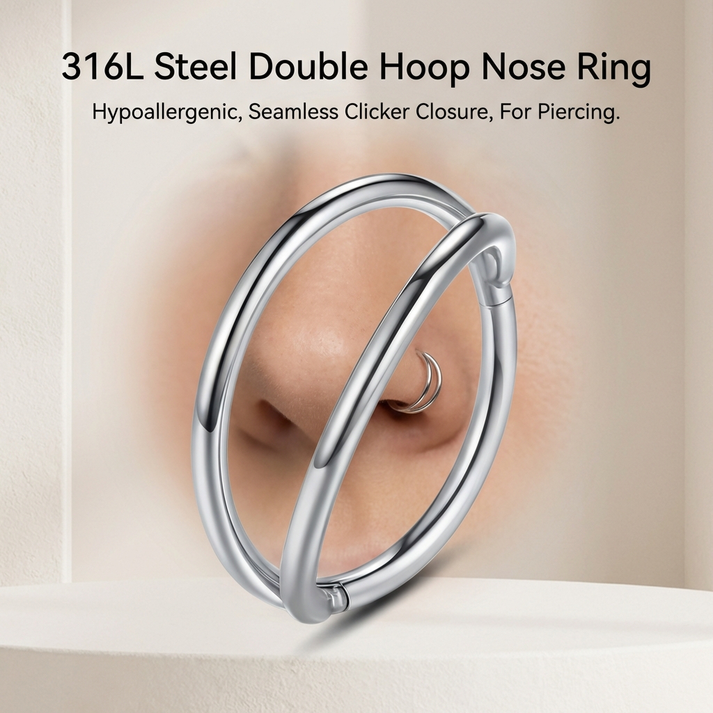 316L Stainless Steel Double La - Body Jewelry For Sensitive Skin avaliação e preço