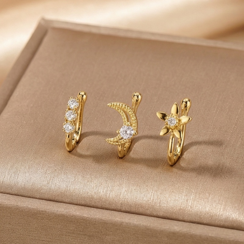 3-piece retro light luxury nos - Body Jewelry Nose Ring avaliação e preço
