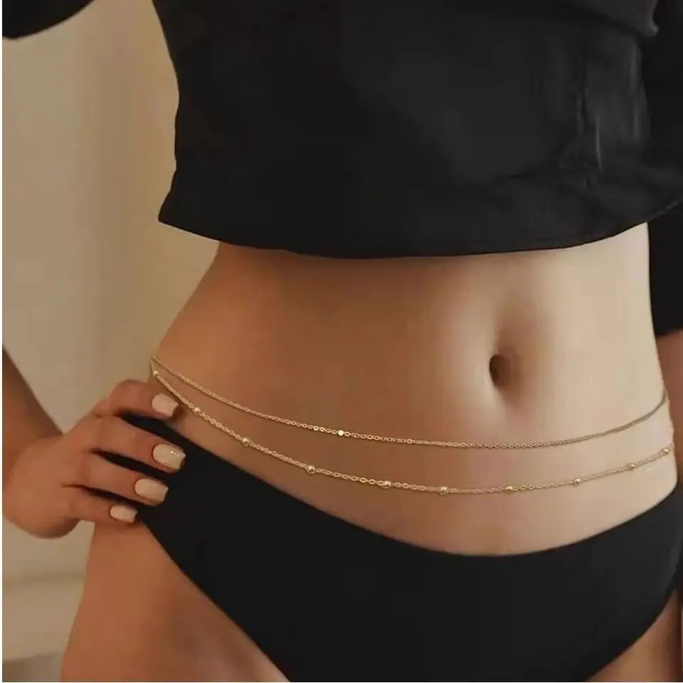 HipHop Double Layers Belly Cha - Body Jewelry Usa avaliação e preço