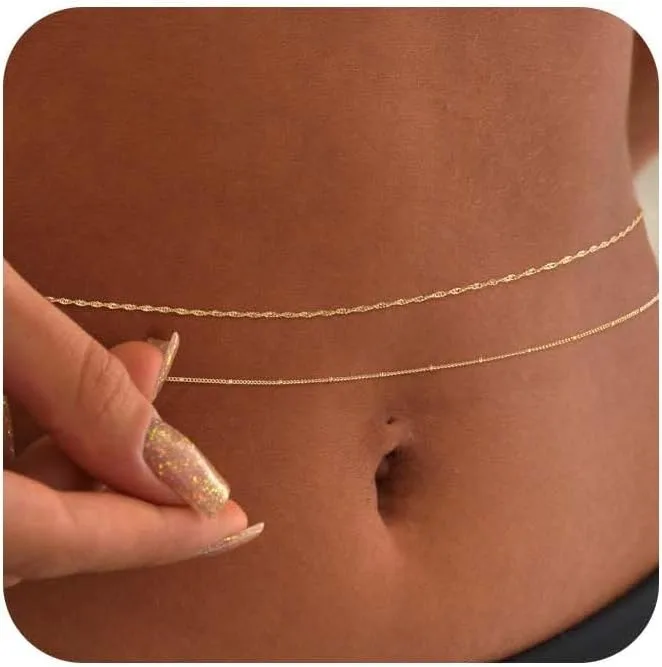 14k Gold Plated 26-33Inch Adju - Body Jewelry Gold Plated avaliação e preço