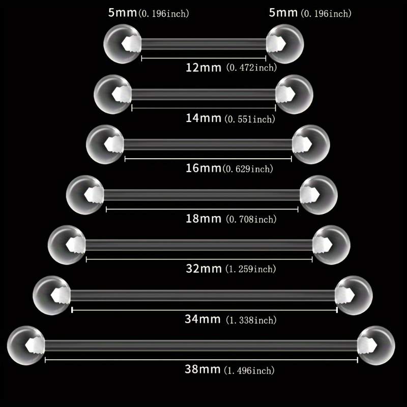 JKC Store 10pcs Acrylic Barbel - Body Jewelry Store avaliação e preço