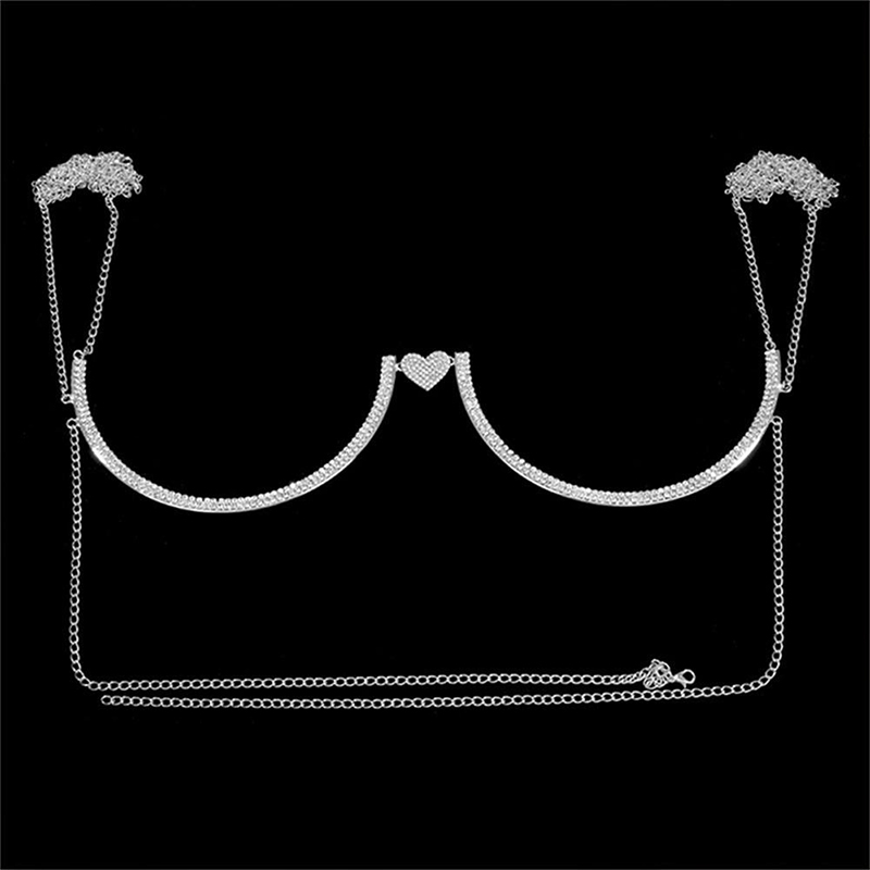 Stonefans Heart Rhinestone Che - Body Jewelry Bra avaliação e preço