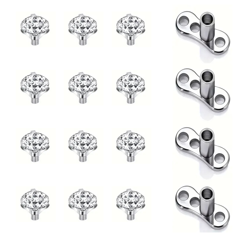 16PCS Crystal Zircon Dermal An - Body Jewelry Dermal avaliação e preço