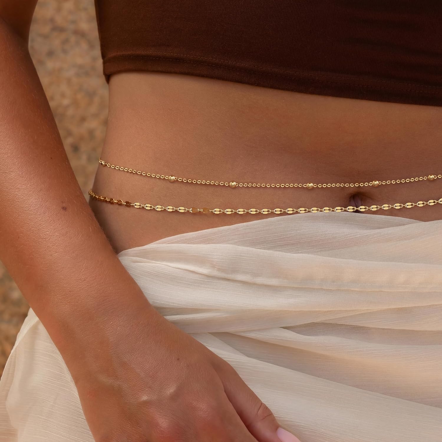 14K Gold Plated Waist Chain Wo - Body Jewelry Online avaliação e preço