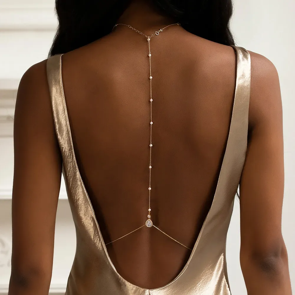 Fashion Bridal Back Chain Jewe - Body Jewelry Charms avaliação e preço